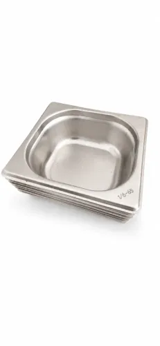 Kit 6 Cubas Gastronômicas Inox Gn 1/6x65mm Sem Tampas