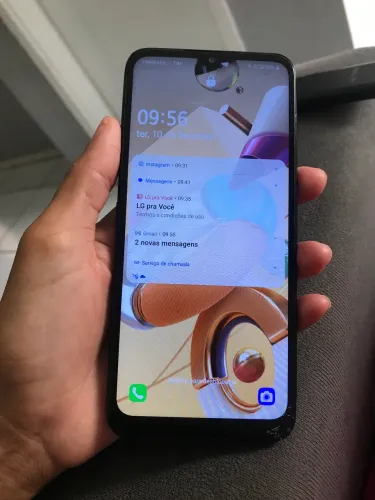 Lg k41s trincado e fundo tbm