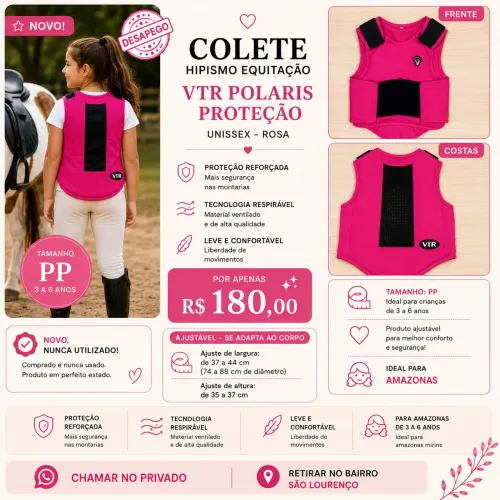 Colete de equitação infantil VTR Polaris