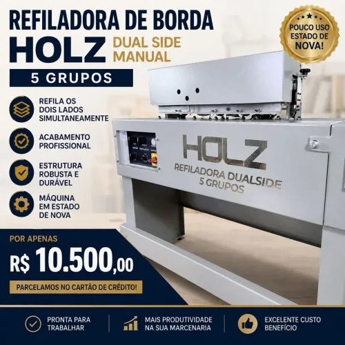 Refiladora de Borda HOLZ Manual 5 Grupos - Pouco Uso