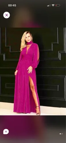 Vestido de festa longo fúcsia