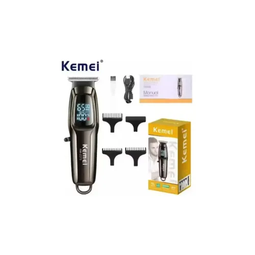 Digital Máquina De Cortar Cabelo E Barba Preto