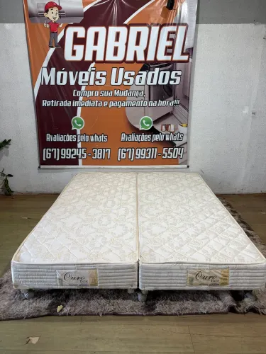 Cama Box Quen size molas ensacadas ótima ( entrego)