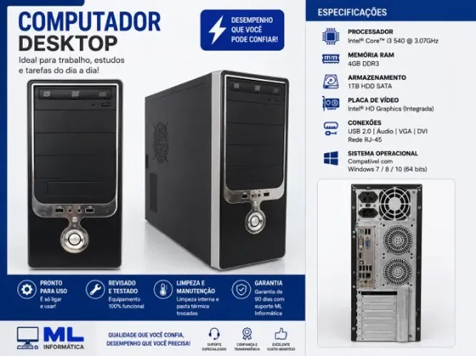 Intel(R) Core(TM) i3 CPU 540 @ 3.07GHz 3.06 GHz 4GB 1TB HDD