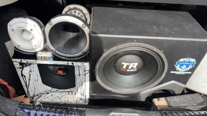 Som de carro + DVD14P+ Bateria em gel 