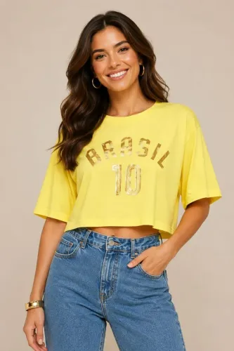 Cropped oversized viscolycra 