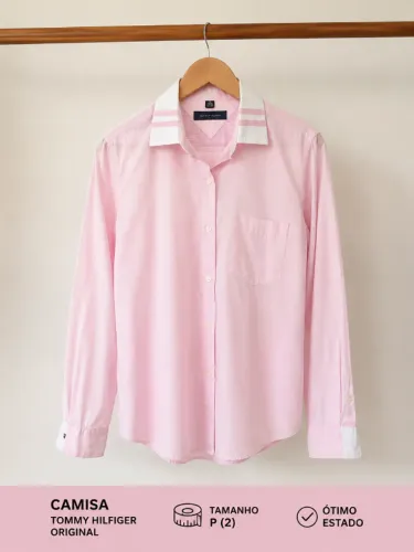 Camisa Camisa Tommy Hilfiger Slim Fit Social Tamanho P Numero 2