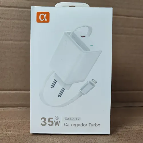 Carregador para iPhone turbo 35W com Cabo lightning retrátil