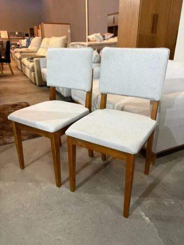 Kit 2 Cadeiras Pérola Imbuia/Linho Cinza Prata - TD