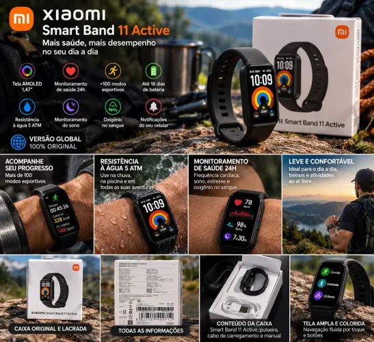 Xiaomi Smart Band 11 Active Original Global Preta Lacrada