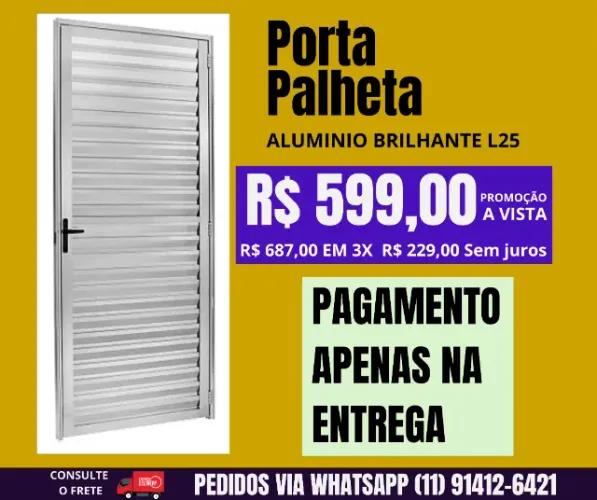 porta em aluminio mod pp L25