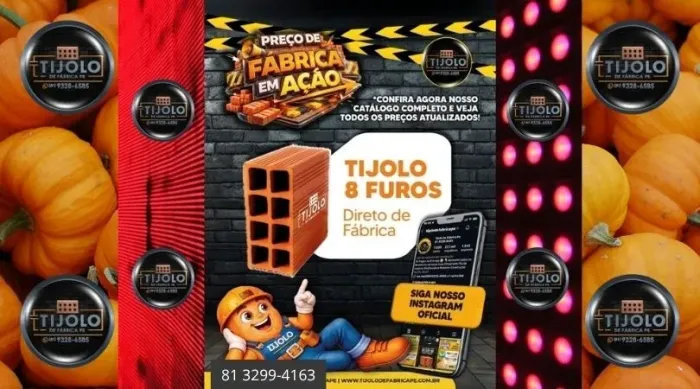 tijolo 8 furos pronto para carregamento 