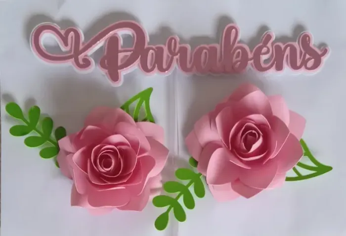 Topo de Bolo Parabéns Festa Aniversário Confeitaria 3d Decoração