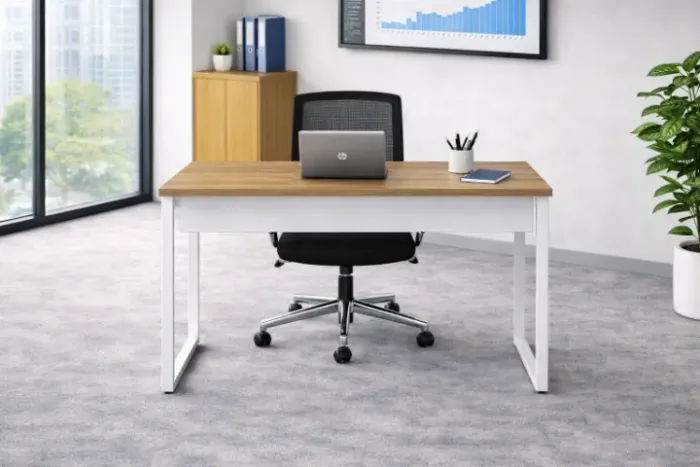 Mesa Reta de Escritório - (SERVILHA + BRANCO) MEGA OFERTA!!