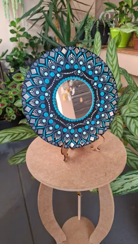 Mandala Artesanal 25cm com Suporte