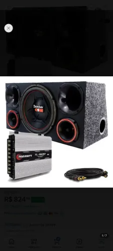 Caixa trio som completa bomber one 12 + modulo taramps