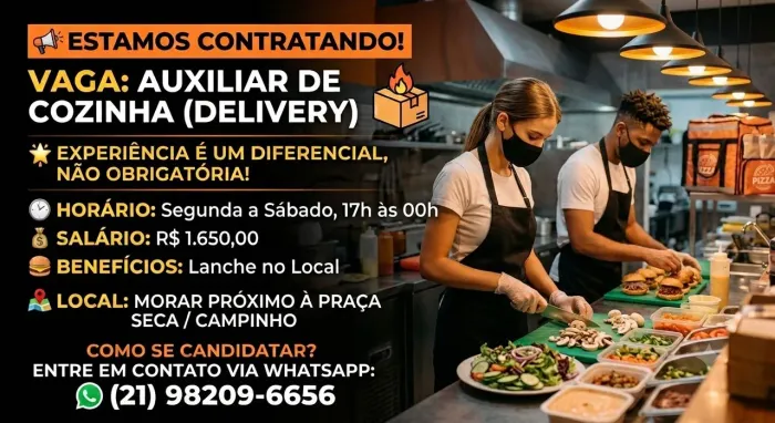 VAGA: AUXILIAR DE COZINHA (DELIVERY)