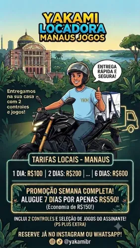 Aluguel PS5 com 2 Controles + Jogos em Manaus | Entrega em Casa!