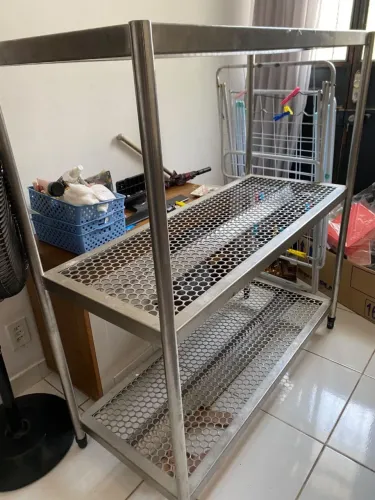 Estante de Aço Inox 3 degraus