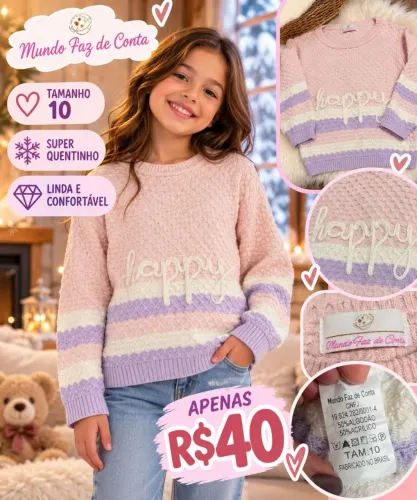 Sweater Mundo Faz de Conta tamanho 10