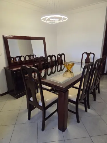 Kit Mesa Madeira Maciça 8 Cadeiras + Buffet + Espelho + Mesa Canto (Vendo Separado ou Kit)