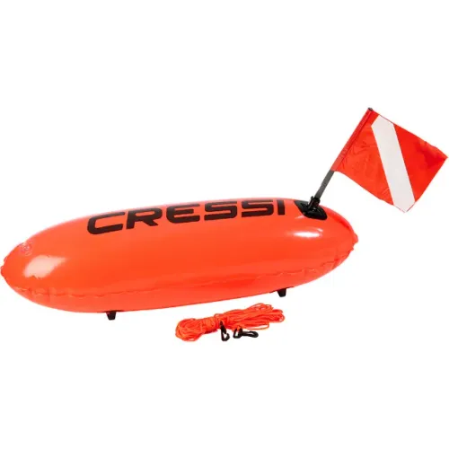 Bóia de Mergulho Cressi Torpedo + Cabo Flutuante 12m com enrolador e mosquetão - seminovos