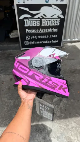 CAPACETE NORISK SOUL II MANTY ROSA FOSCO