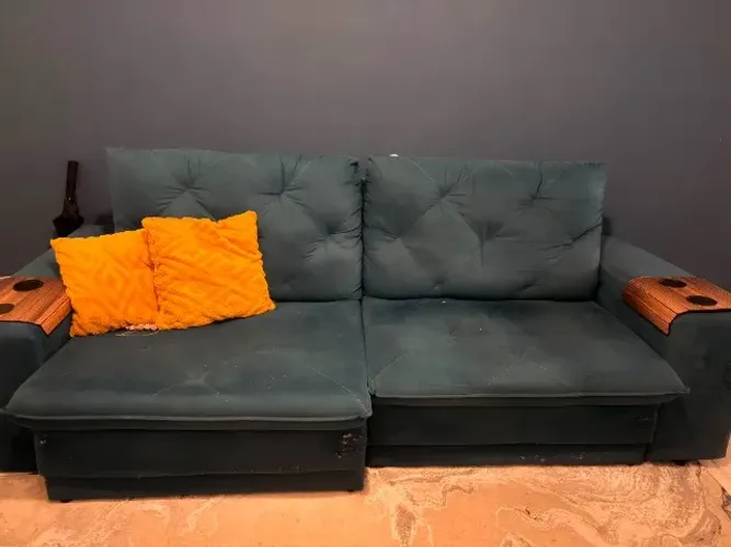 Sofá retrátil azul tifany 2,20 de comprimento