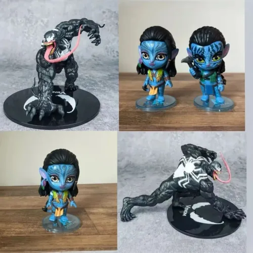Um Boneco do Venom, mais 2 Avatares Miniaturas, Neytiri e Jake Sully.