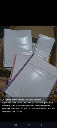 Kit Refil de caderno reposicionavel (tamanhos diversos)