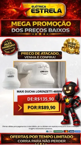 Maxi Ducha Lorenzetti 4600W - Promoção Especial Elétrica Estrela