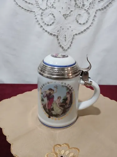 Antiga Caneca De Porcelana Schmidt Cena Romantica