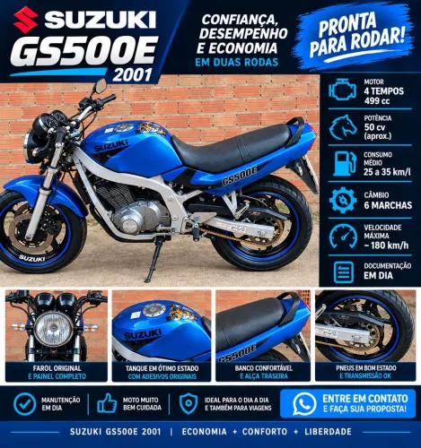 SUZUKI GS500E 2001 - VENDA OU TROCA
