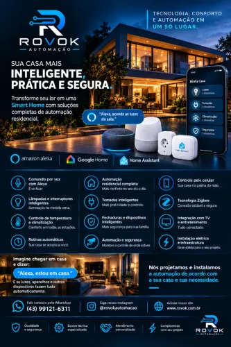 Automação Residencial Casa Inteligente e Segura - Rovok Automação
