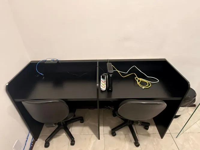 Baia 2 lugares com 2 cadeiras em MDF naval 