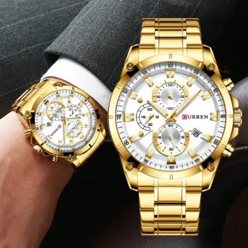 Relógio Masculino Curren Inoxidável Cronógrafo Casual Elegante Entregamos