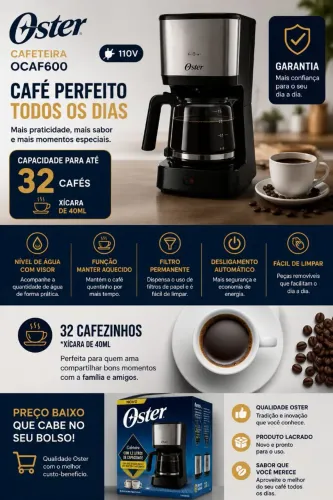 Cafeteira Oster OCAF600 110V (LACRADA)