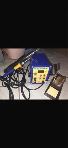 Estação de solda e retrabalho 2 em 1 Yaxun 878d+ 220v Azul
