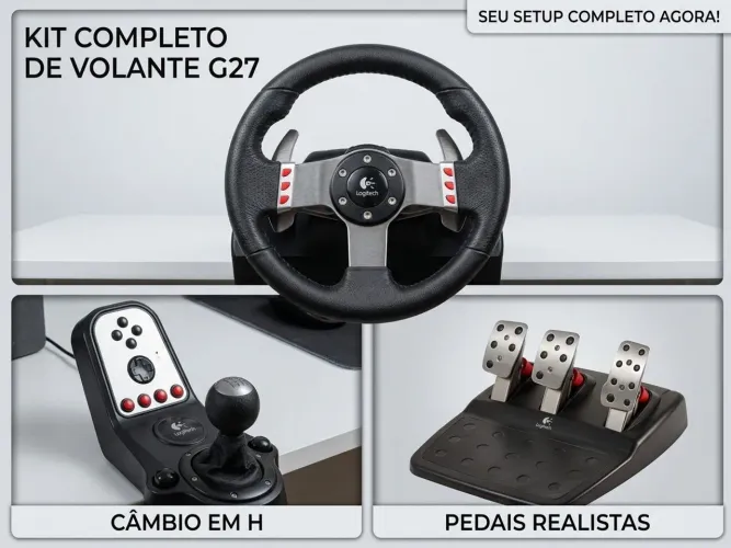 Volante Logitech G27 Driving Force - Com Pedais E Cambio