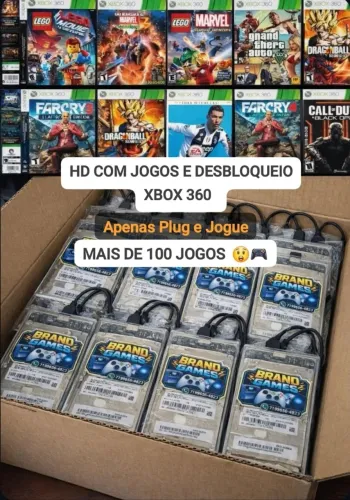 PACK 100 JOGOS XBOX 360 + DESBLOQUEIO
