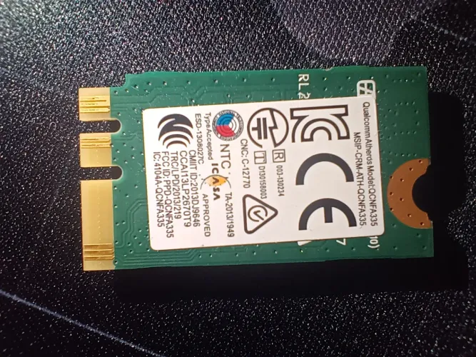 Placa De Rede Wi-Fi + Bluetooth M.2 NGFF Dell DW1707 Qualcomm Atheros QCNFA335