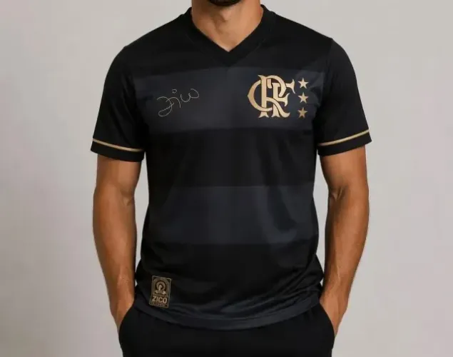 Camisa Flamengo zico preta