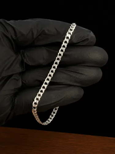 Pulseira de prata grume 4mm com garantia eterna + limpa prata de brinde 