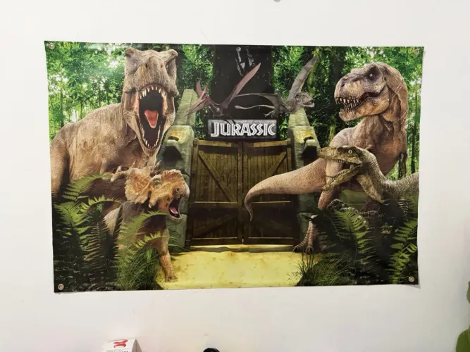 Painel De Festa Infantil Dinossauro Jurassic 1,20x0,80