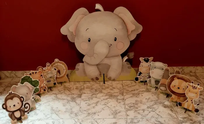 Kit Display MDF Festa Infantil Safari Aquarela Baby
