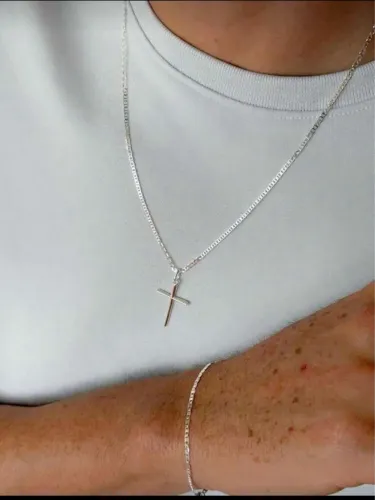 Corrente e pulseira prata 925 folheado masculino