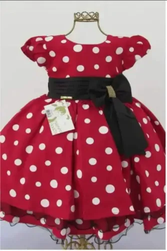 Vestido Festa Minnie Vermelha Luxo