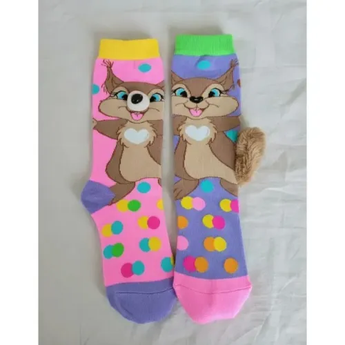 meia elastica e adaptavel maluca divertida cano alto 3d menina infantil wz-01