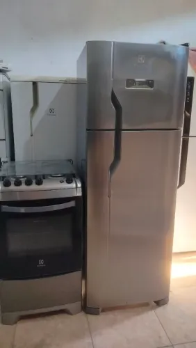 Kit Geladeira Electrolux Inox Frost Free+ fogão 