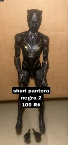 Shuri pantera negra 2 com o par de mãos e extras e shang chi completo com caixa e peça baf